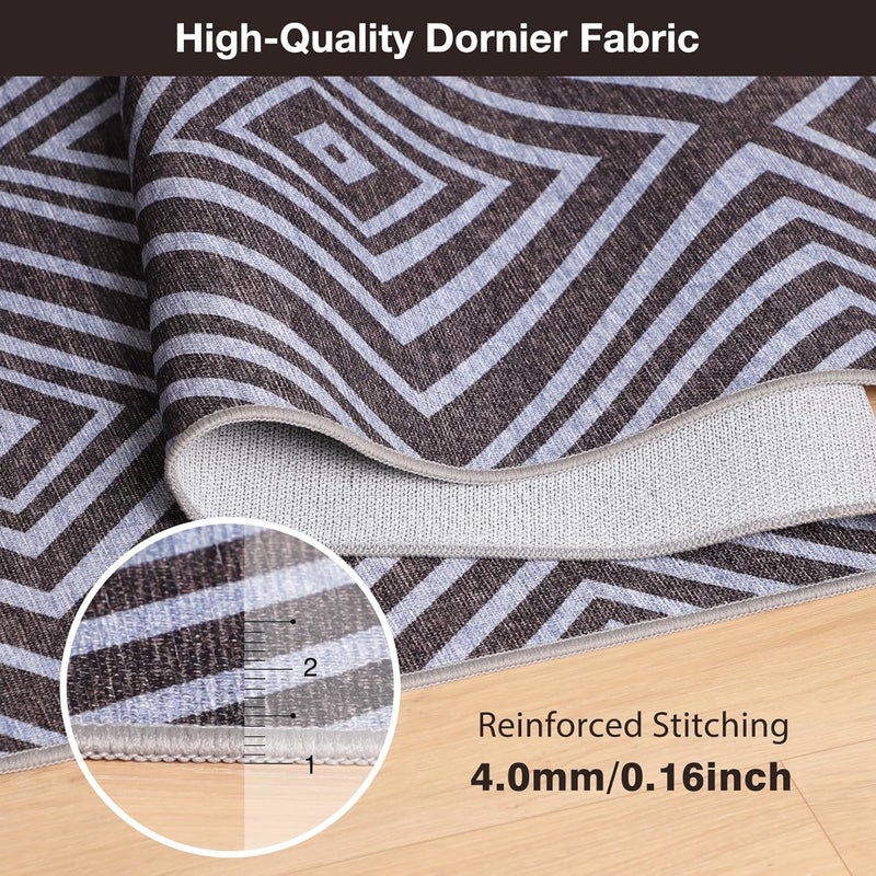 KEYDOL Blue&Black Checkered Diamond-Pattern Computer Chair Mat for Hardwood, 30" x 48"Office Mat for Hardwood Floor with Non-Slip Back, HeavyDuty Office Chair Rug for Hardfloor,LowPlie Carpet Floor Protector - Image 2